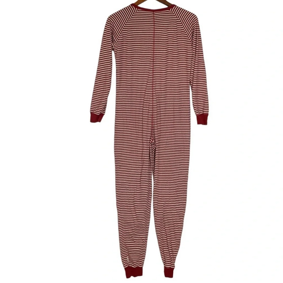 Burt’s Bee’s Baby Women’s Organic Cotton Red/White One  Piece Pajama MEDIUM - Picture 2 of 11